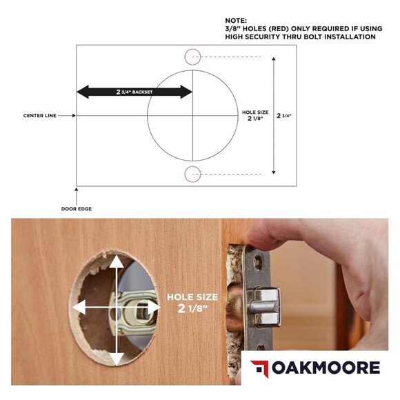 OAKMOORE Heavy Duty Commercial Passage Door Lever, Grade 2, Satin Nickel Finish - Picture 4 of 9